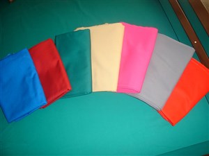 Panos e coberturas de diversas cores